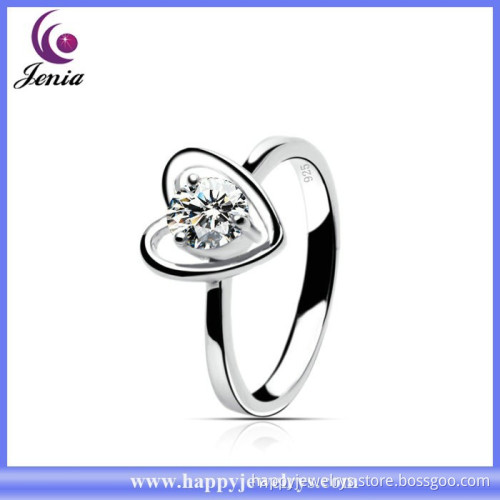 Fashion heart charm design ring best quality 925 silver plated 18k gold ring ( YWR2014116)